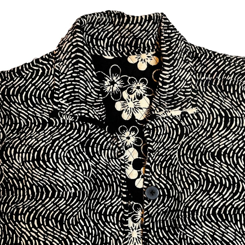 Reversible Floral Quilted Jacket Patchwork Casual… - image 3